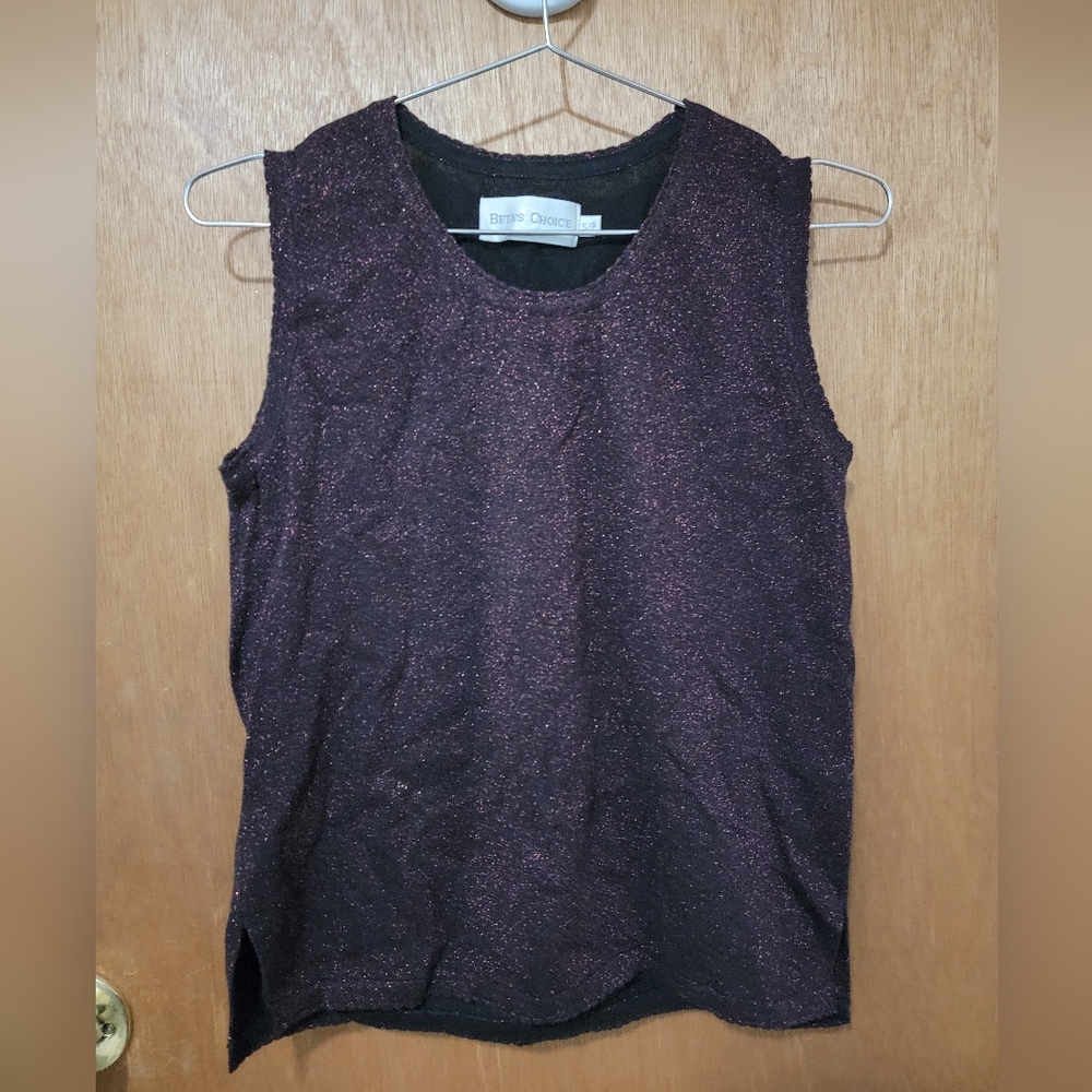 Black Tank Top with Red Sparkles size S/P